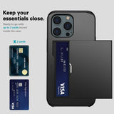 iPhone 14 Pro Skal Card Slide Svart