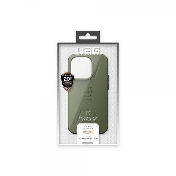 Urban Armor Gear (UAG) iPhone 14 Pro Skal Civilian MagSafe Olive