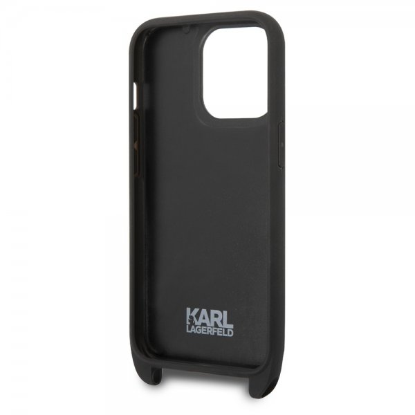 Karl Lagerfeld iPhone 14 Pro Skal Crossbody Strap Svart