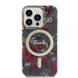 Guess iPhone 14 Pro Skal Flower MagSafe Kaki
