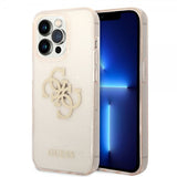 Guess iPhone 14 Pro Skal Full Glitter Guld