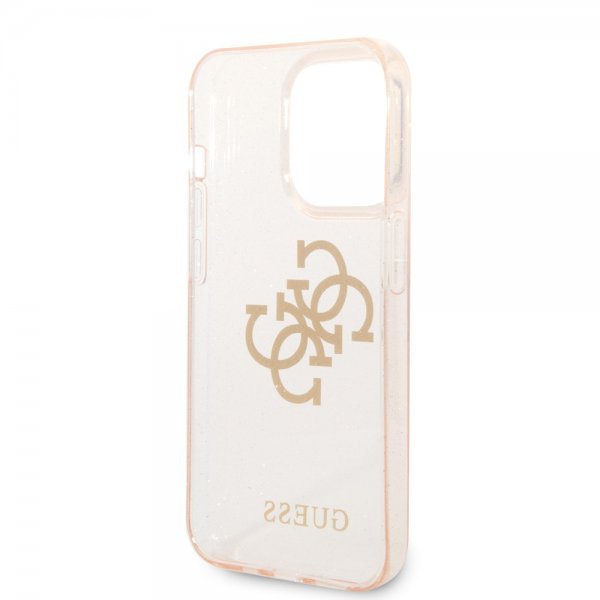 Guess iPhone 14 Pro Skal Full Glitter Guld