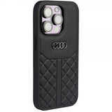 Audi iPhone 14 Pro Skal Genuine Leather Case Svart