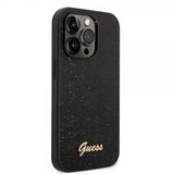 Guess iPhone 14 Pro Skal Glitter Flakes Metal Logo Svart