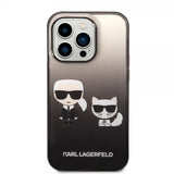 Karl Lagerfeld iPhone 14 Pro Skal Karl & Choupette Gradient Svart