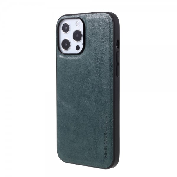 X-Level iPhone 14 Pro Skal Lädertextur Grön