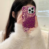 iPhone 14 Pro Skal Leopardmönster Lila