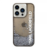 Karl Lagerfeld iPhone 14 Pro Skal Liquid Glitter Translucent Svart