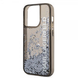 Karl Lagerfeld iPhone 14 Pro Skal Liquid Glitter Translucent Svart