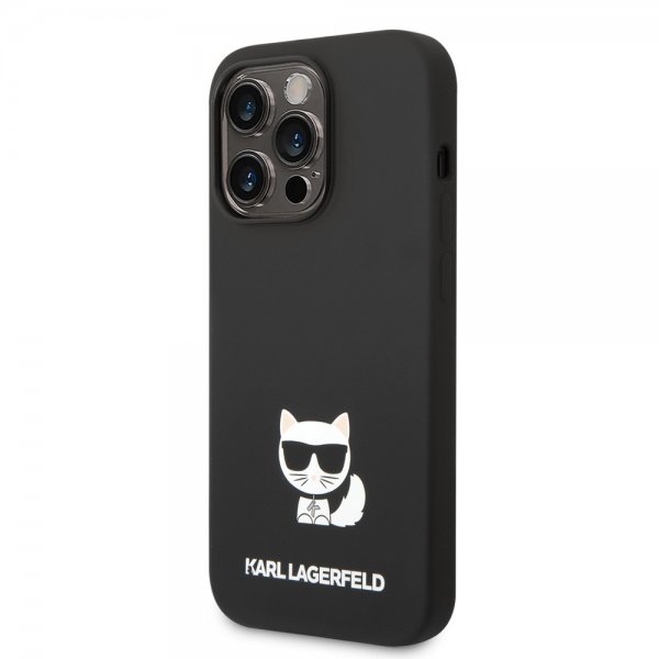 Karl Lagerfeld iPhone 14 Pro Skal Liquid Silicone Choupette Svart