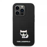 Karl Lagerfeld iPhone 14 Pro Skal Liquid Silicone Choupette Svart
