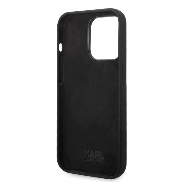 Karl Lagerfeld iPhone 14 Pro Skal Liquid Silicone Choupette Svart