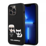 Karl Lagerfeld iPhone 14 Pro Skal Liquid Silicone Karl & Choupette MagSafe Svart