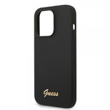 Guess iPhone 14 Pro Skal Liquid Silicone Metal Logo Svart