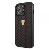 Ferrari iPhone 14 Pro Skal Logo Perforerad Röd