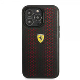 Ferrari iPhone 14 Pro Skal Logo Perforerad Röd