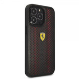Ferrari iPhone 14 Pro Skal Logo Perforerad Röd