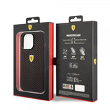 Ferrari iPhone 14 Pro Skal Logo Perforerad Röd