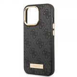 Guess iPhone 14 Pro Skal Metal Plate Logo MagSafe Svart