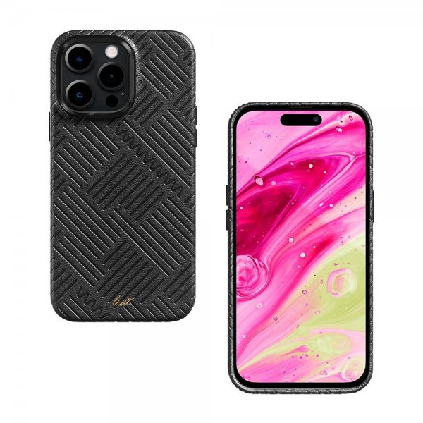 LAUT iPhone 14 Pro Skal Motif MagSafe Black Lines
