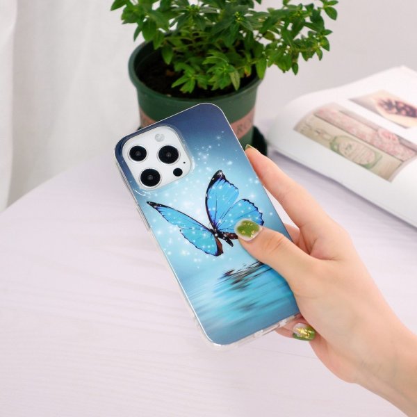 iPhone 14 Pro Skal Motiv Blå Fjäril