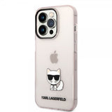 Karl Lagerfeld iPhone 14 Pro Skal Printed Choupette Transparent Rosa
