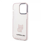 Karl Lagerfeld iPhone 14 Pro Skal Printed Choupette Transparent Rosa