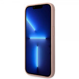 Guess iPhone 14 Pro Skal Saffiano Metal Logo Stripes Rosa