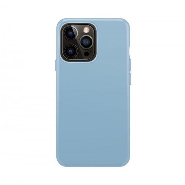 Xqisit iPhone 14 Pro Skal Silicone Case Ljusblå