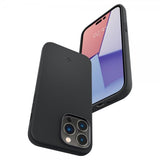 Spigen iPhone 14 Pro Skal Silicone Fit MagFit Svart