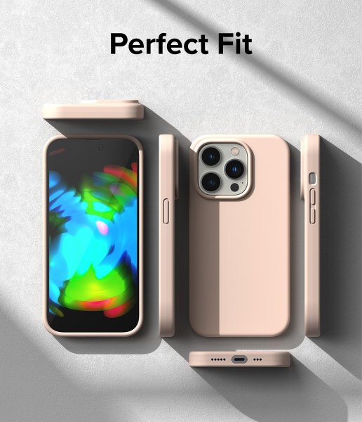 Ringke iPhone 14 Pro Skal Silicone Pink Sand