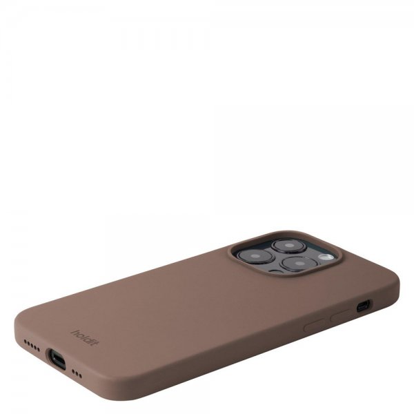 holdit iPhone 14 Pro Skal Silikon Dark Brown