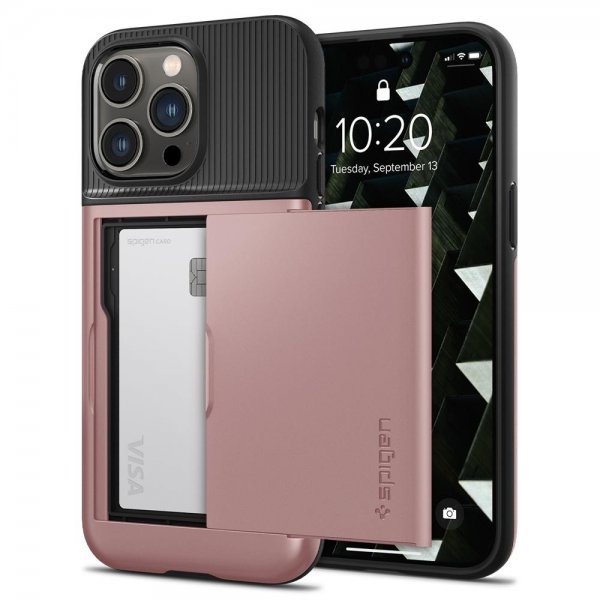 Spigen iPhone 14 Pro Skal Slim Armor CS Rose Gold