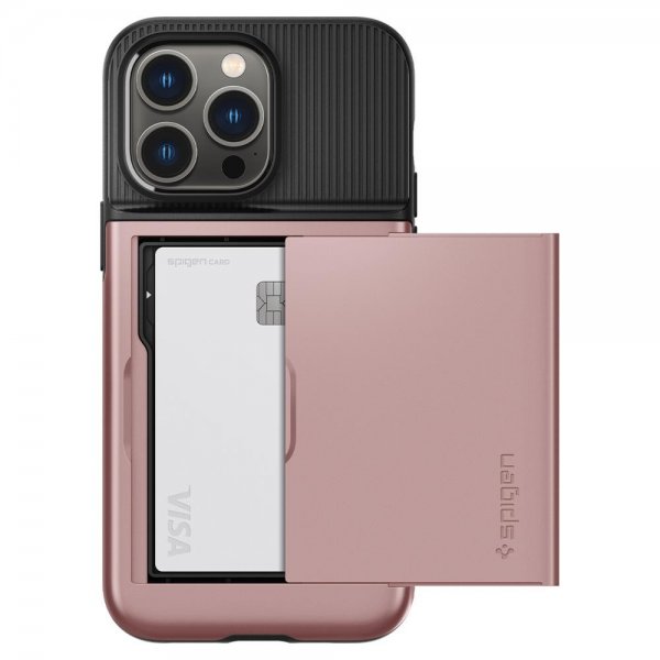 Spigen iPhone 14 Pro Skal Slim Armor CS Rose Gold