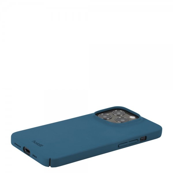 Holdit iPhone 14 Pro Skal Slim Case Denim Blue