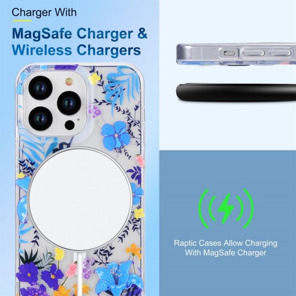 iPhone 14 Pro Skal Spring Series MagSafe Gula Blommor