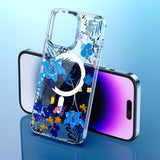 iPhone 14 Pro Skal Spring Series MagSafe Lila Blommor