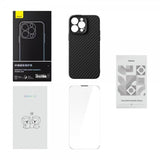 Baseus iPhone 14 Pro Skal Synthetic Fiber MagSafe Svart