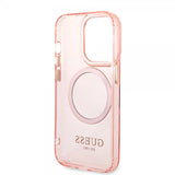 Guess iPhone 14 Pro Skal Translucent MagSafe Rosa
