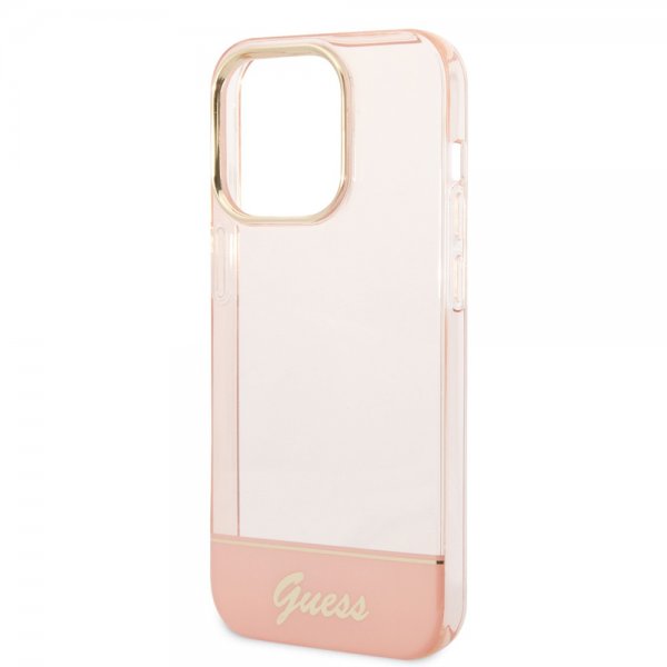 Guess iPhone 14 Pro Skal Translucent Rosa
