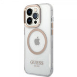Guess iPhone 14 Pro Skal Transparent MagSafe Guld Transparent