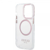 Guess iPhone 14 Pro Skal Transparent MagSafe Rosa Transparent
