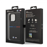 BMW iPhone 14 Pro Skal Tricolor Line & Logo Svart