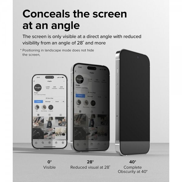Ringke iPhone 14 Pro Skärmskydd Privacy Glass