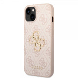 Guess iPhone 14 Skal Big Metal Logo Rosa