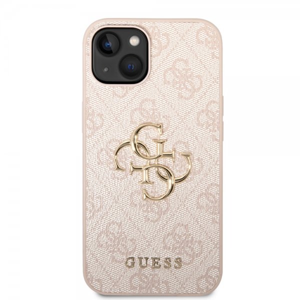 Guess iPhone 14 Skal Big Metal Logo Rosa