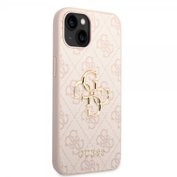 Guess iPhone 14 Skal Big Metal Logo Rosa