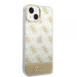 Guess iPhone 14 Skal Bottom Stripe Script Logo Guld