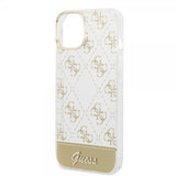 Guess iPhone 14 Skal Bottom Stripe Script Logo Guld