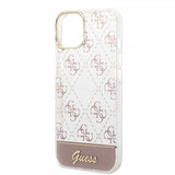 Guess iPhone 14 Skal Bottom Stripe Script Logo Rosa